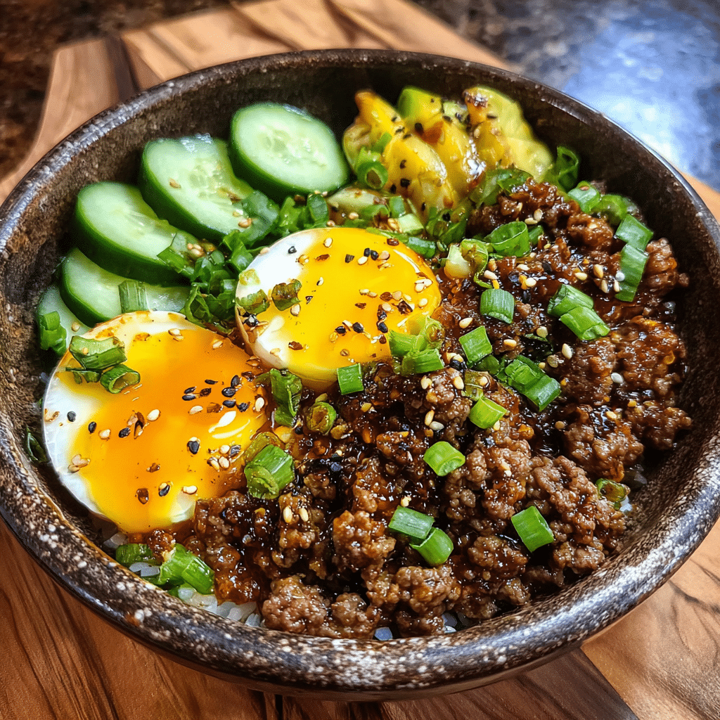 Ground Beef Hot Honey Bowl