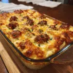Meatball & Mashed Potato Bake
