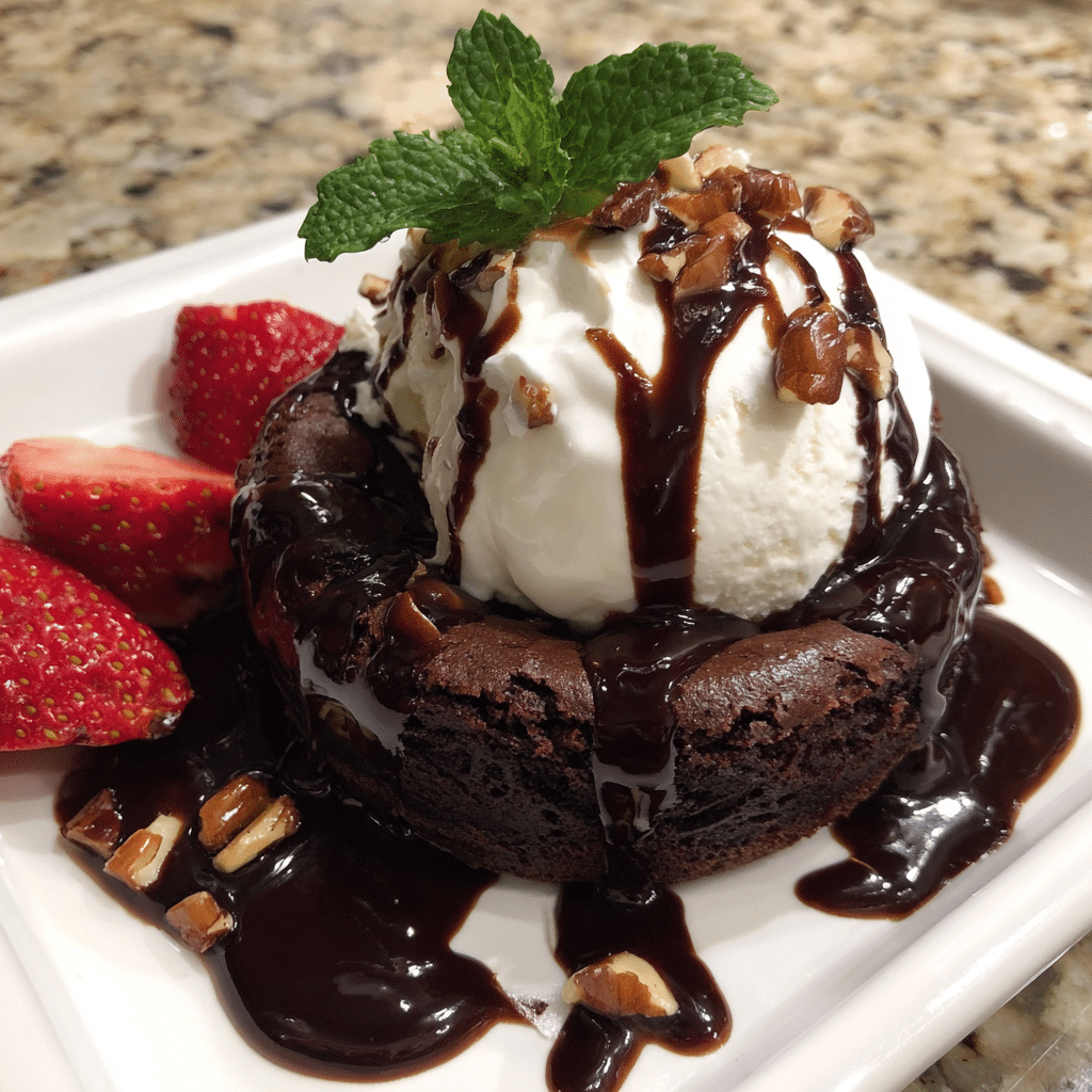 Molten Brownie Sundae
