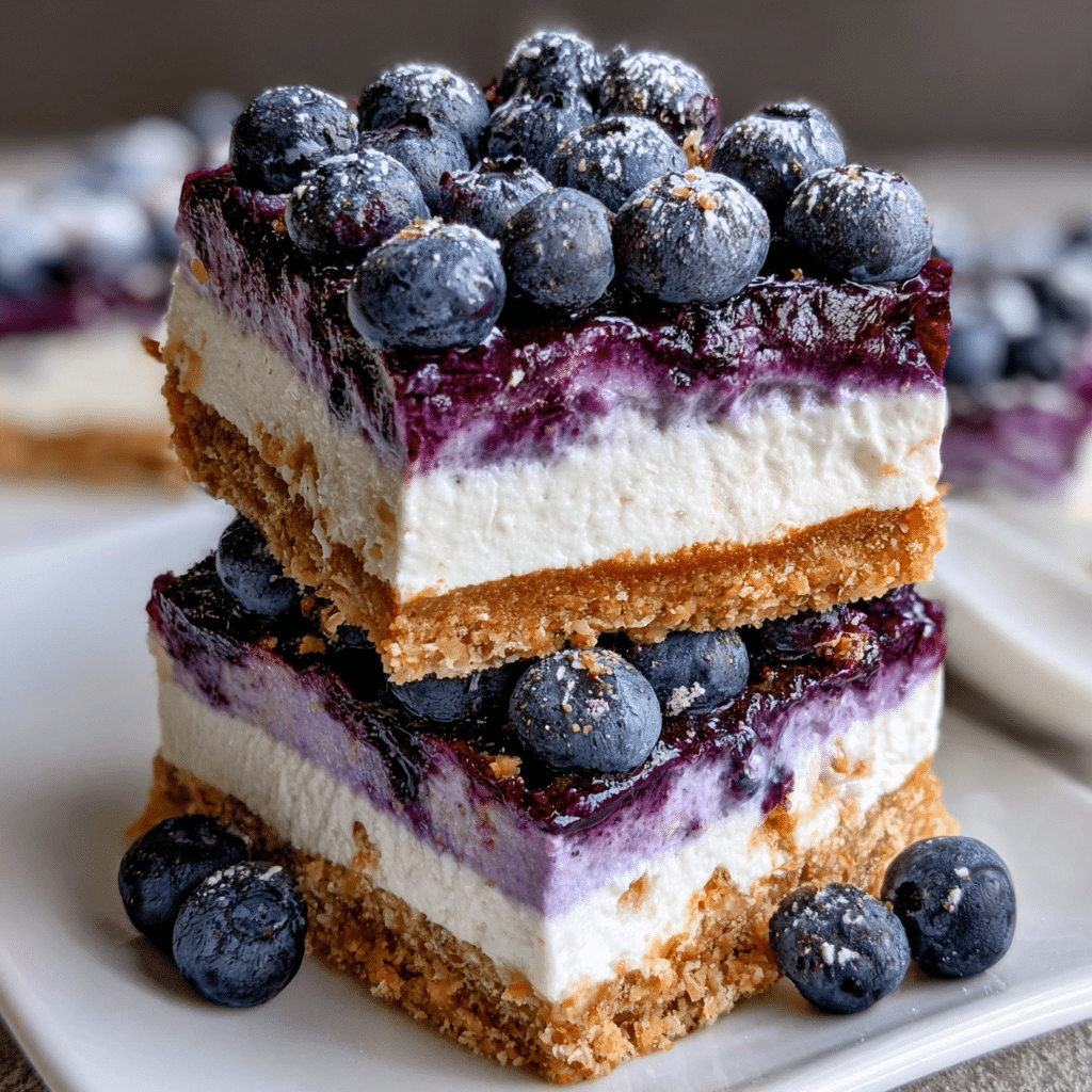 No-Bake Blueberry Cheesecake Bars