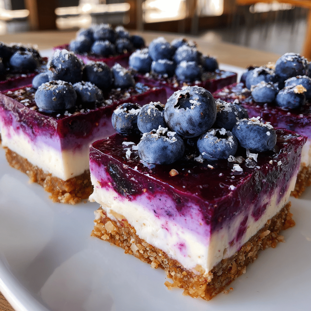 No-Bake Blueberry Cheesecake Bars