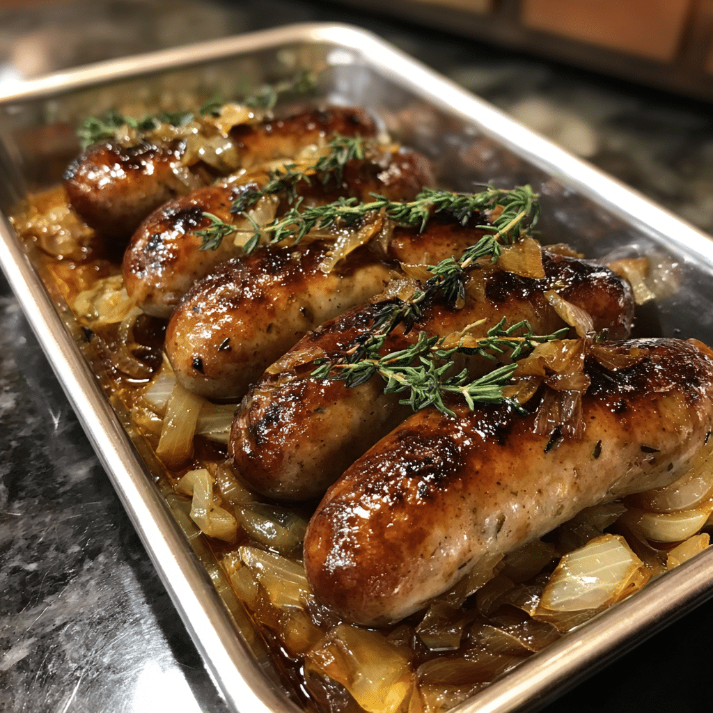 Oven Braised Beer Brats