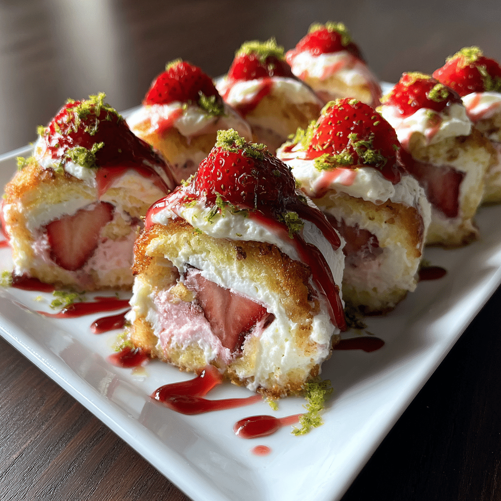 Strawberry Shortcake Cheesecake Sushi