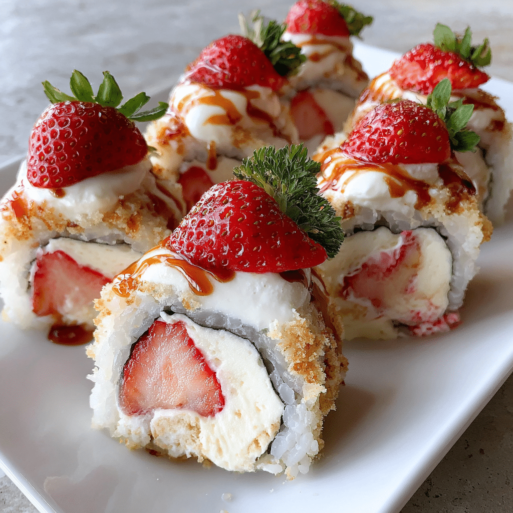 Strawberry Shortcake Cheesecake Sushi