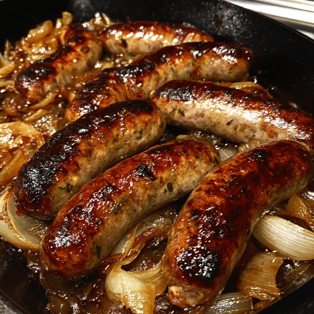Oven Braised Beer Brats