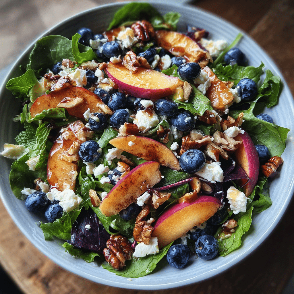 Blueberry Peach Feta Salad