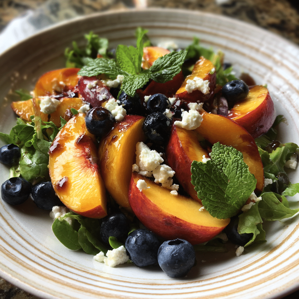Blueberry Peach Feta Salad
