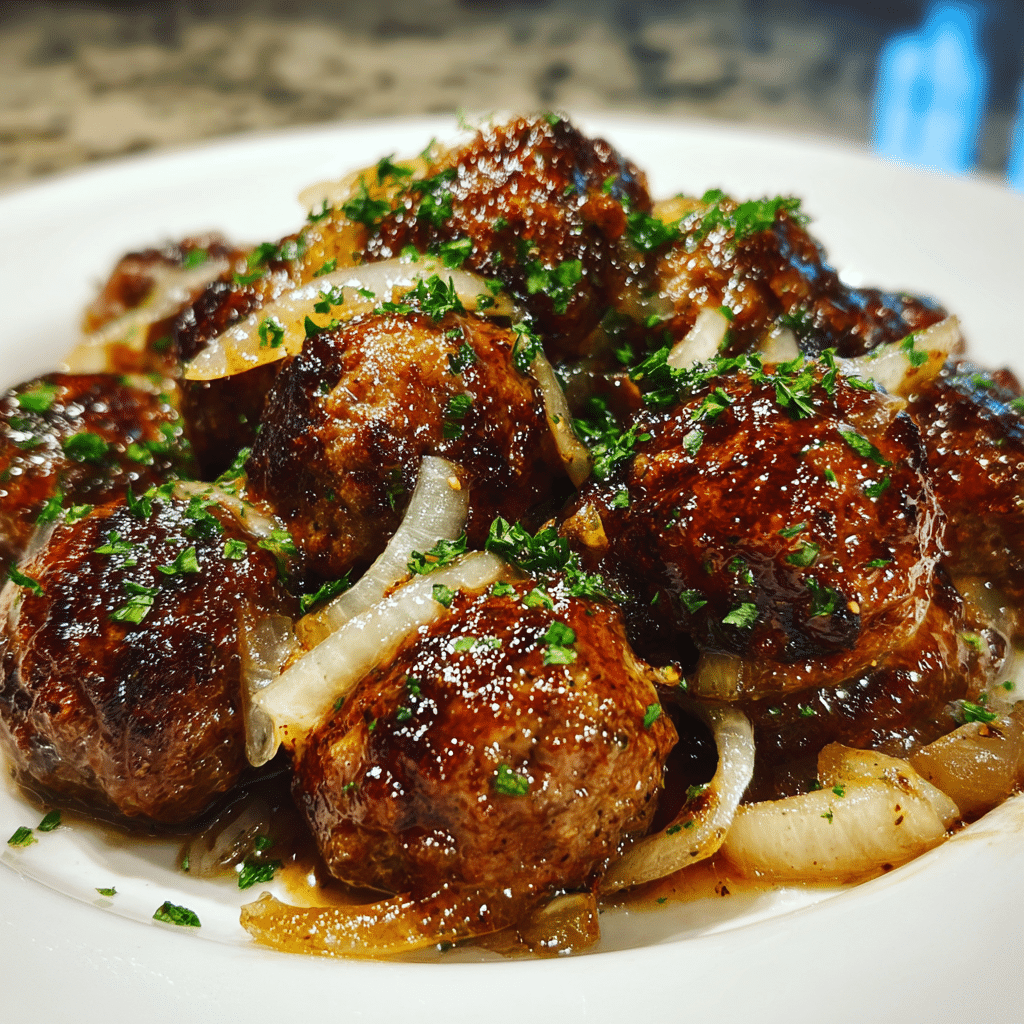 Crock Pot French Onion Meatballs