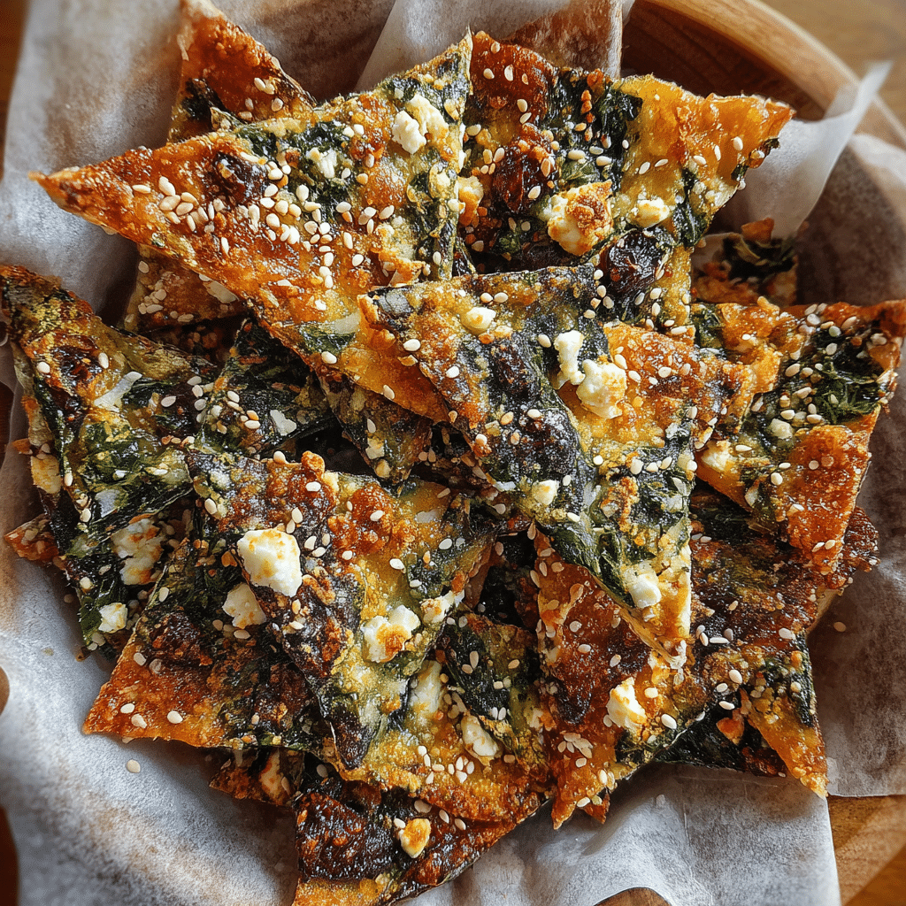 Mediterranean Spinach and Feta Crisps