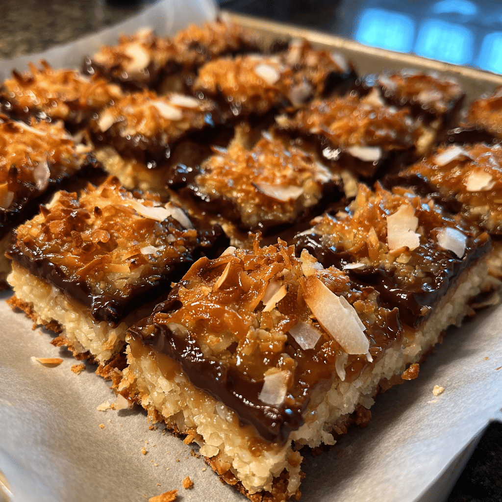Caramel Coconut Bars 