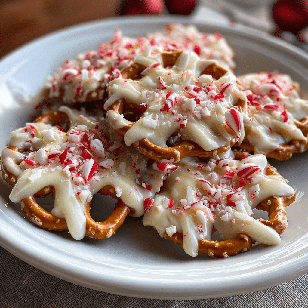 White Chocolate Peppermint Pretzel Crisps