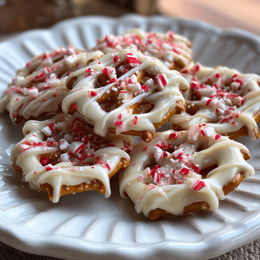 White Chocolate Peppermint Pretzel Crisps