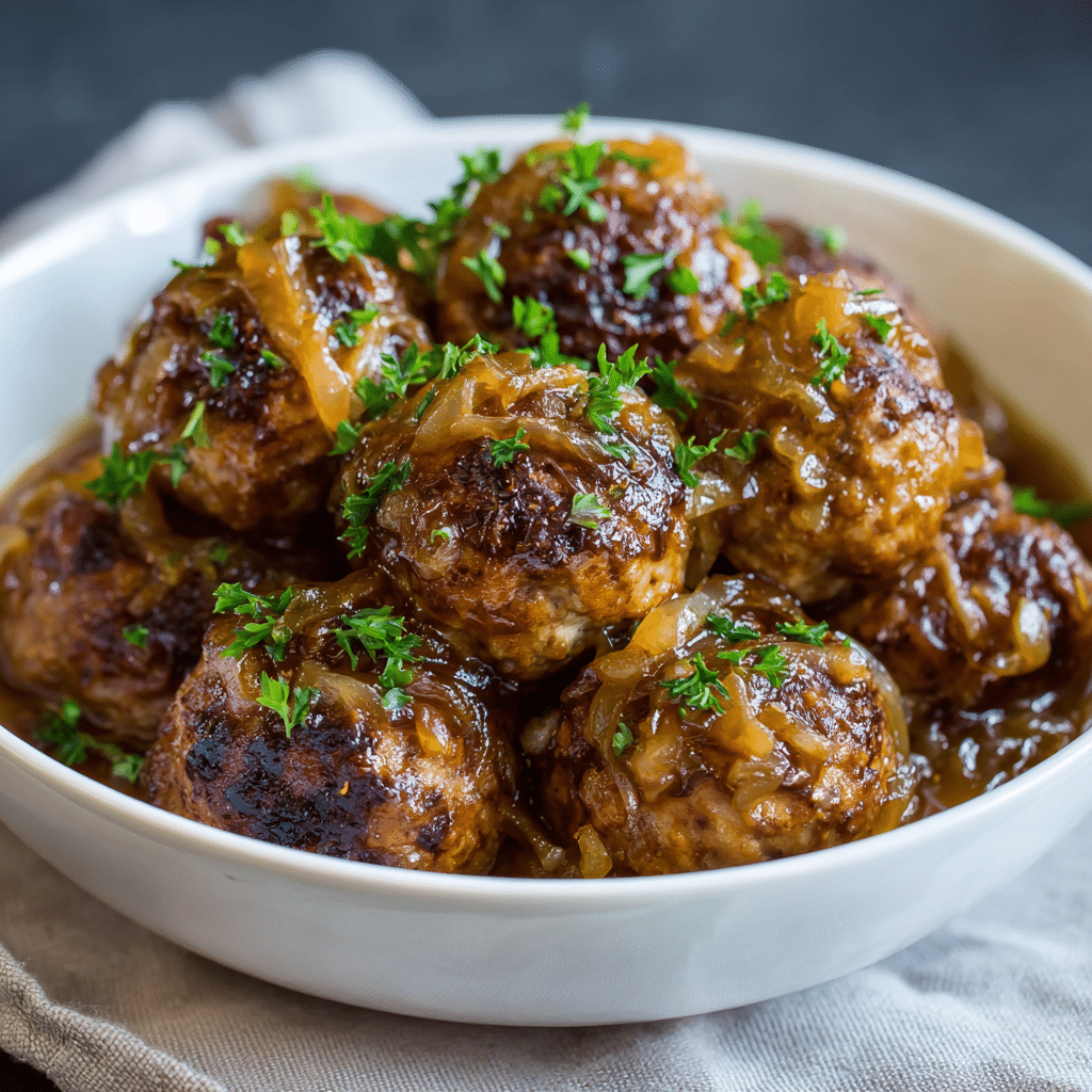 Crock Pot French Onion Meatballs