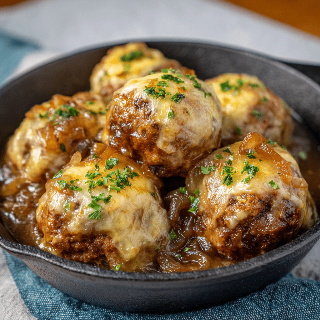 Crock Pot French Onion Meatballs