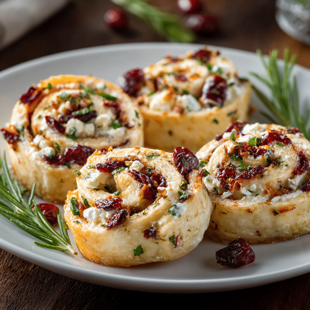 Festive Cranberry Feta Pinwheels
