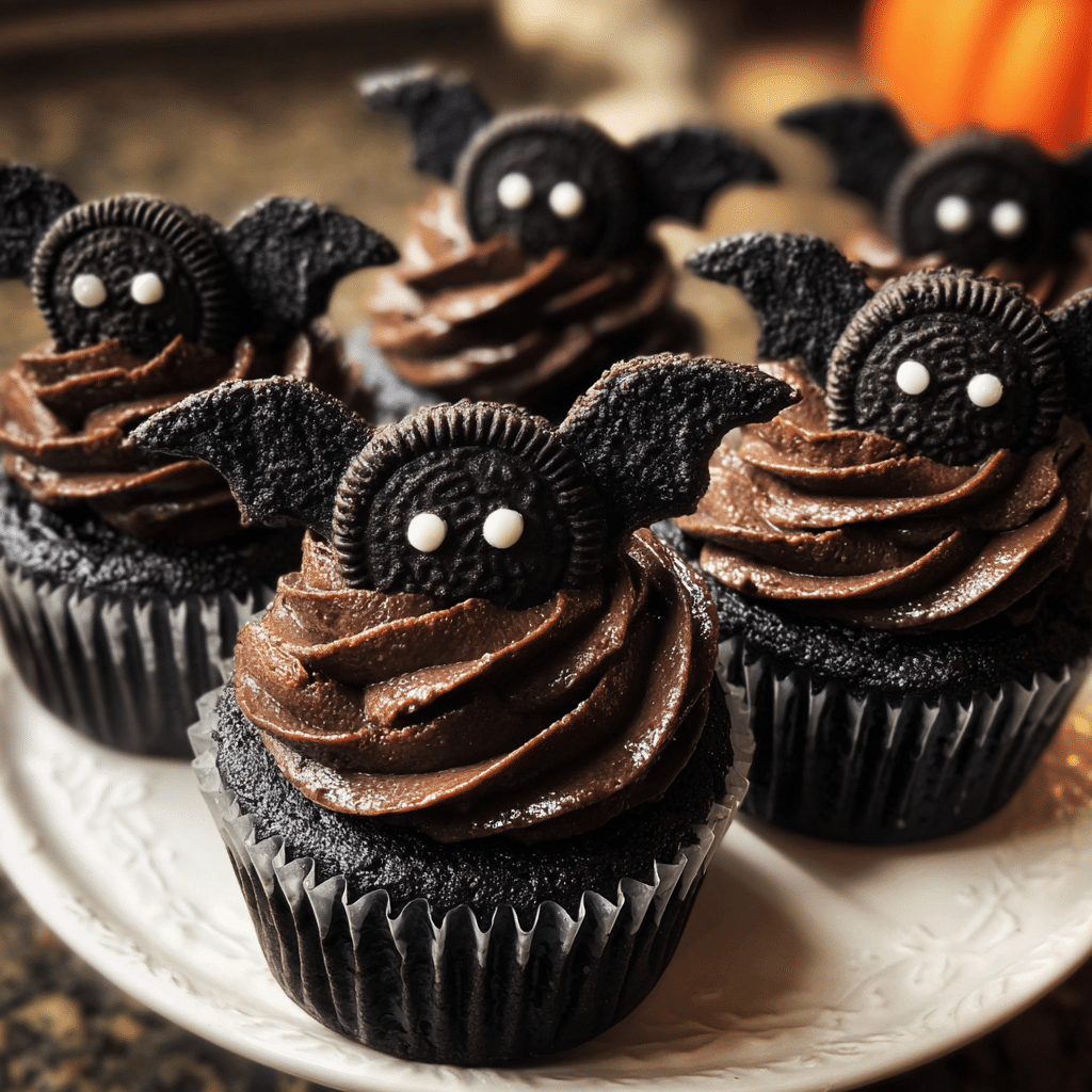 Spooky Bat Cupcakes