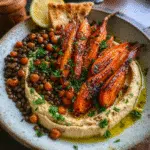 Caramelized Carrots Lentils Creamy Hummus