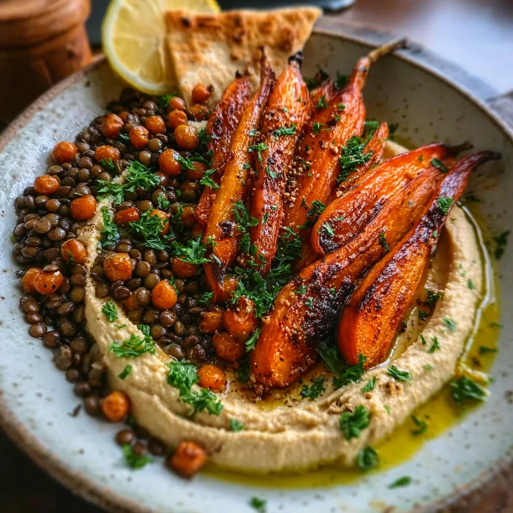 Caramelized Carrots Lentils Creamy Hummus 