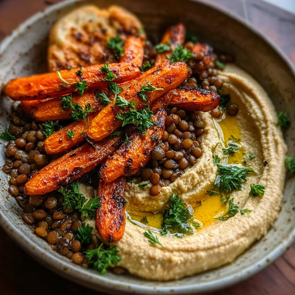 Caramelized Carrots Lentils Creamy Hummus