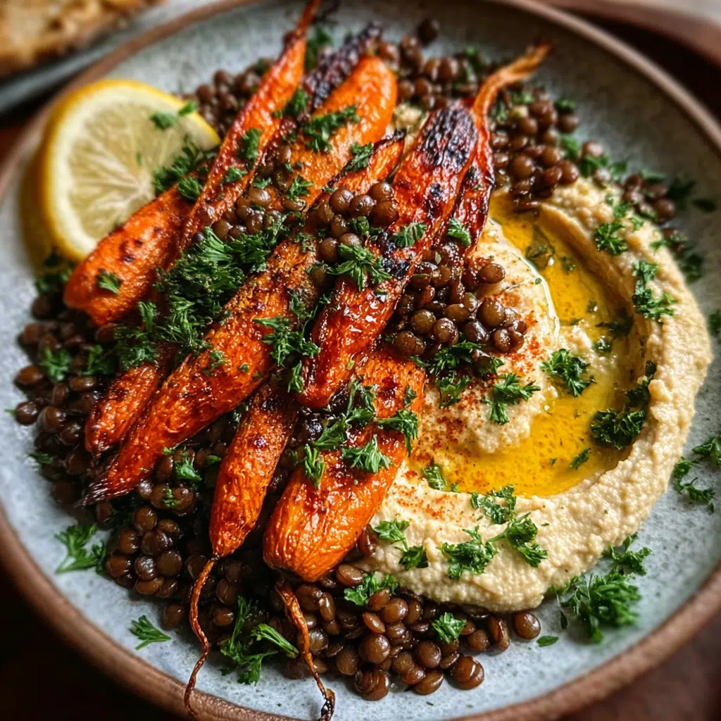 Caramelized Carrots Lentils Creamy Hummus 