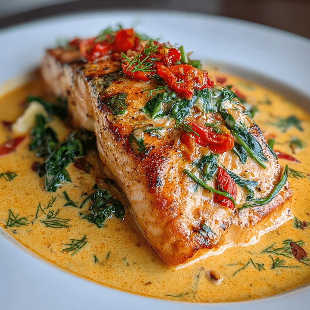 Creamy Roasted Red Pepper Salmon: Melt-in-Your-Mouth Magic!