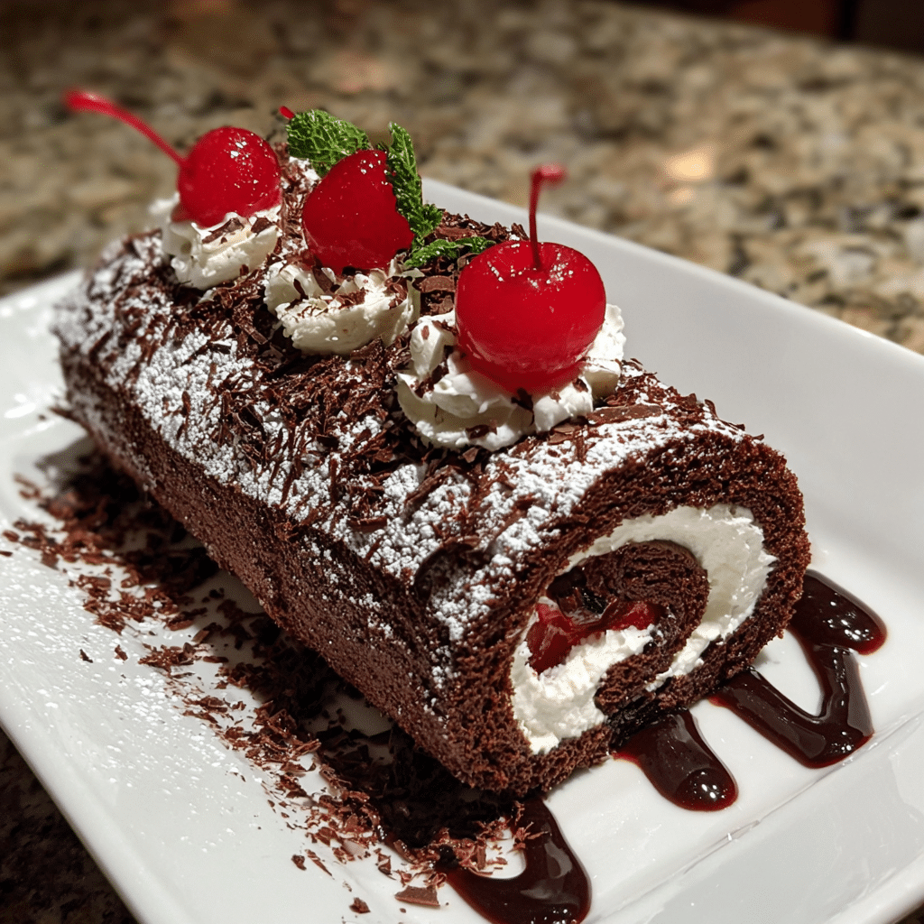 Elegant Black Forest Cake Roll: Wow Your Guests Tonight!