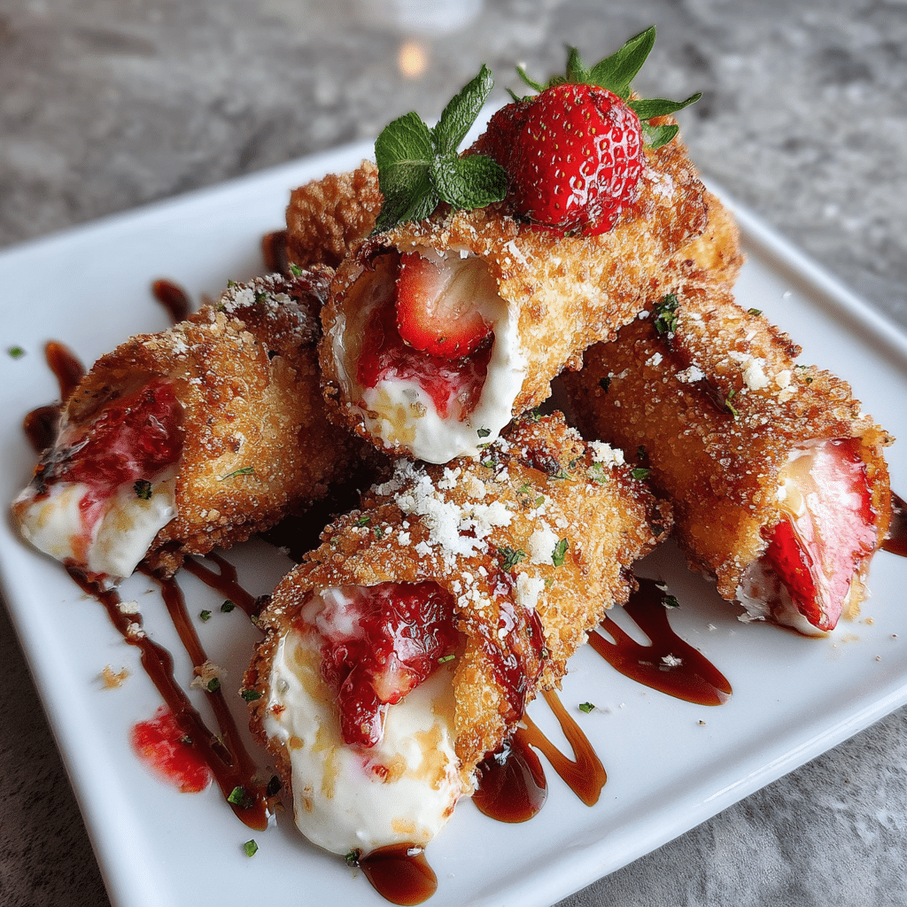 Strawberry Cheesecake Stuffed Eggrolls: Sweet Twist You'll Love!
