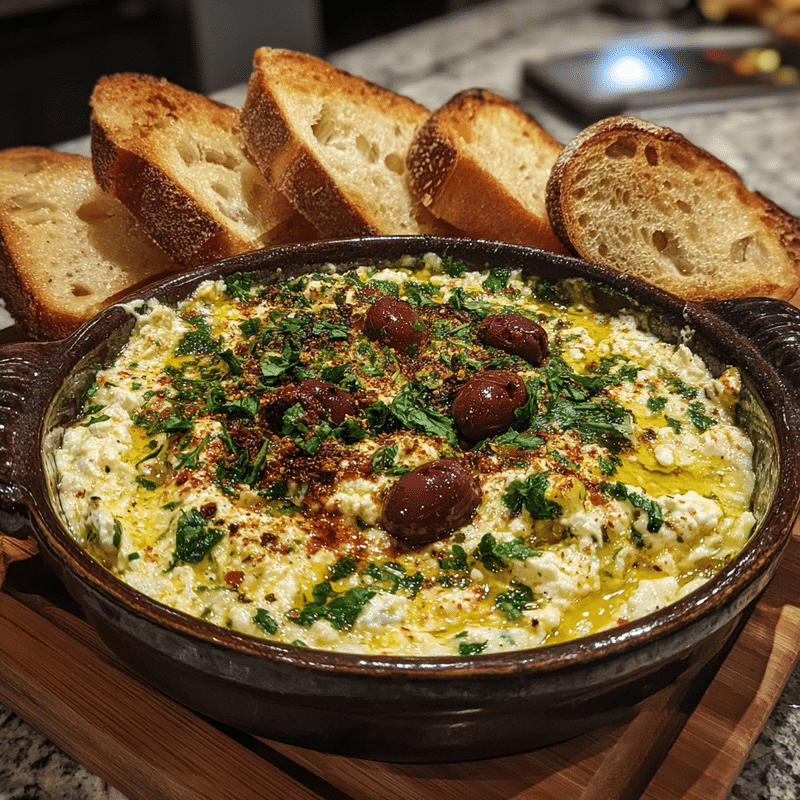 Green Olive and Feta Cheese Dip: A Mediterranean Flavor Explosion!