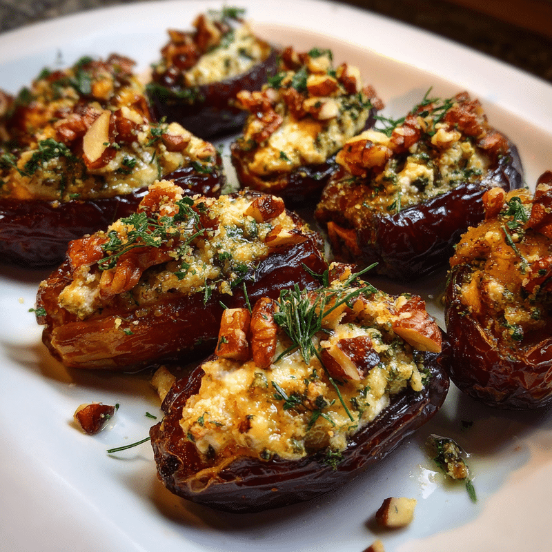 Feta-Parmesan Roasted Dates: Honey Crunch Bliss!
