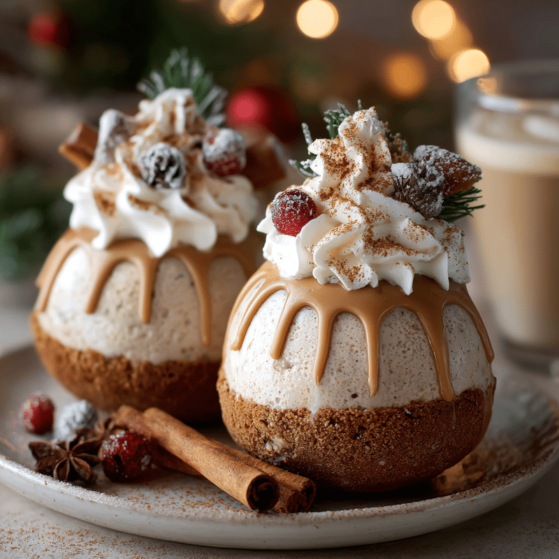 Gingerbread Latte Mousse Domes: Sweet Holiday Bliss!