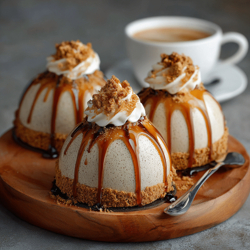 Gingerbread Latte Mousse Domes: Sweet Holiday Bliss!