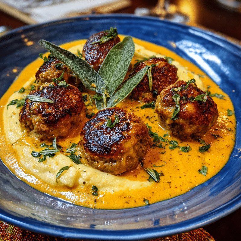 Turkey Meatballs in Creamy Pumpkin Sage Sauce: Cozy Comfort Food Magic