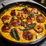 Turkey Meatballs in Creamy Pumpkin Sage Sauce: Cozy Comfort Food Magic