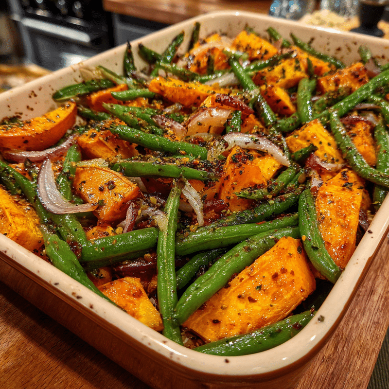 Sweet Potato & Green Bean Tray Bake: Quick One-Pan Magic!