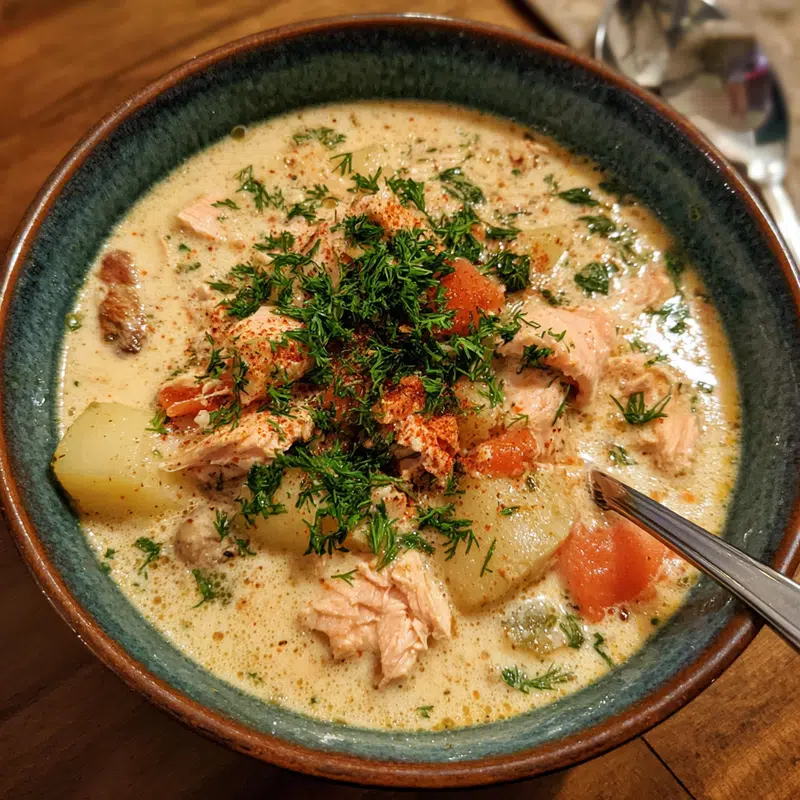 Cozy Salmon Chowder Creamy: A Comforting Bowl of Warmth