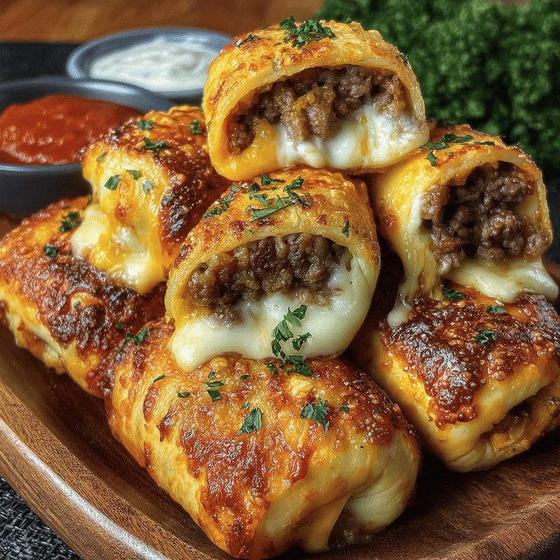 Garlic Butter Cheeseburger Rollups: Easy Weeknight Magic!