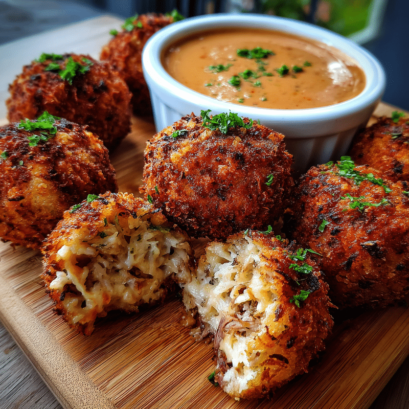 Reuben Balls with Spicy Thousand Island: Best Party Appetizer