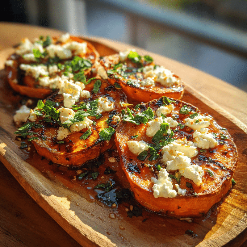 Roasted Sweet Potato Rounds: Honey Feta Magic Bites