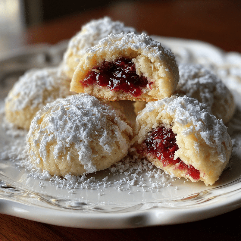 Raspberry-Filled Almond Snow Cookies: A Sweet Winter Treat