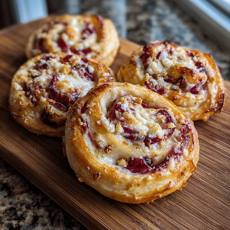 Cranberry Cream Cheese Pinwheels: Quick Festive Party Snack!