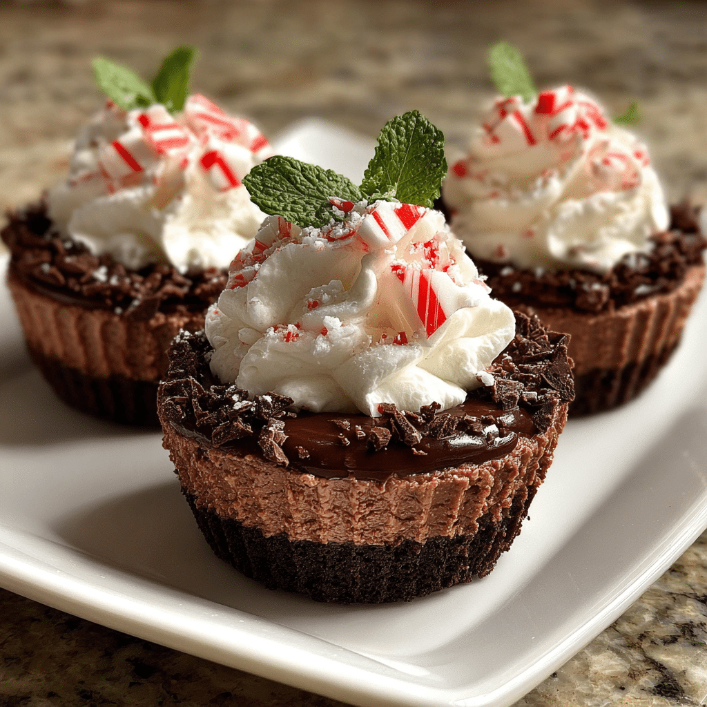 Chocolate Peppermint Mousse Cups