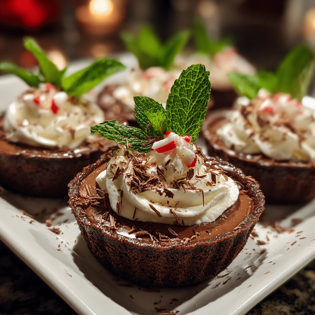 Chocolate Peppermint Mousse Cups