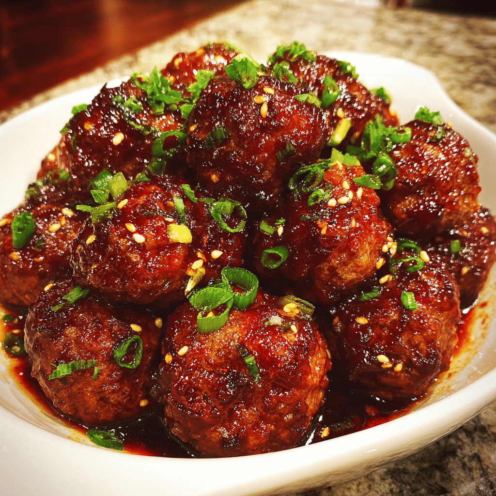 Chili Glazed Meatballs Sticky