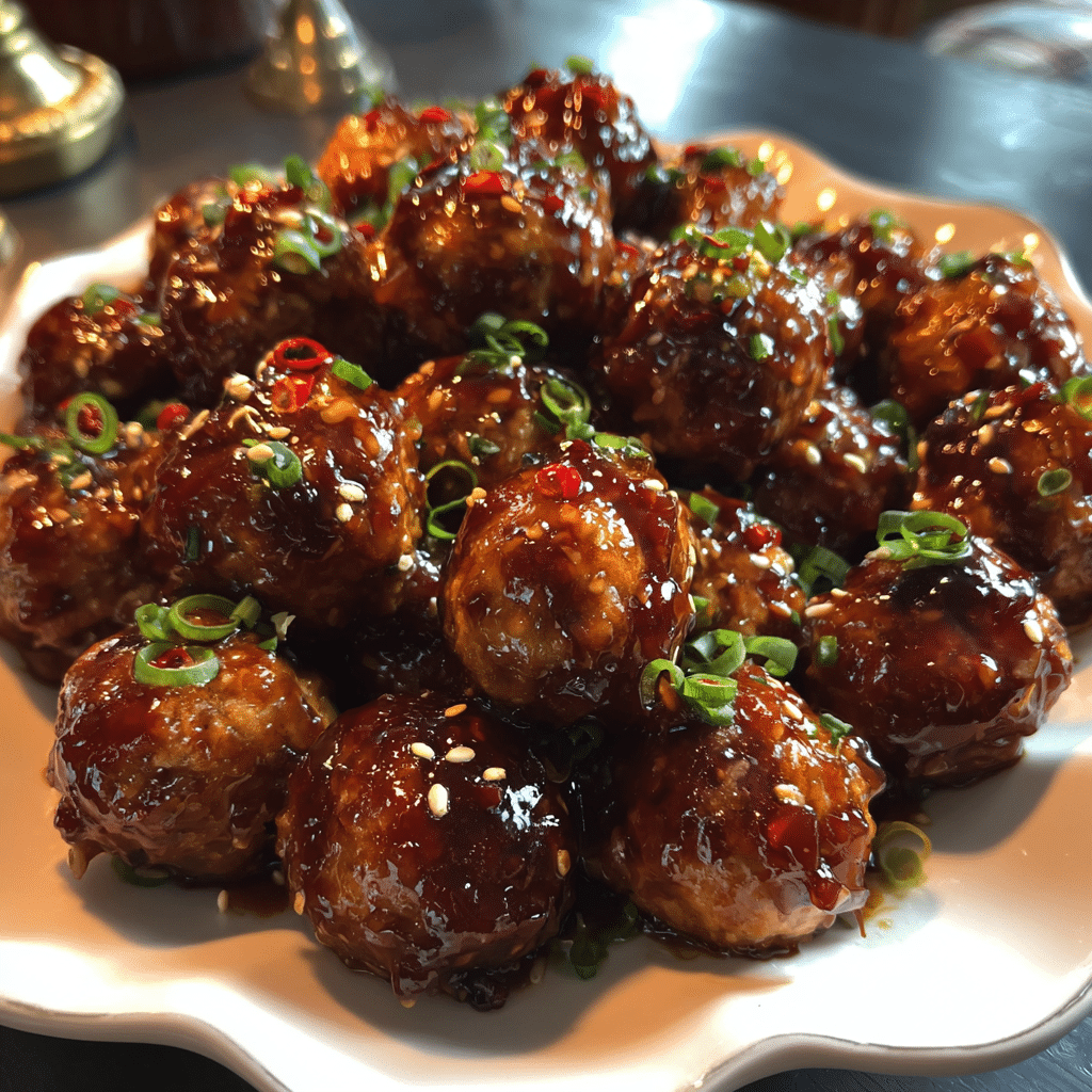 Chili Glazed Meatballs Sticky