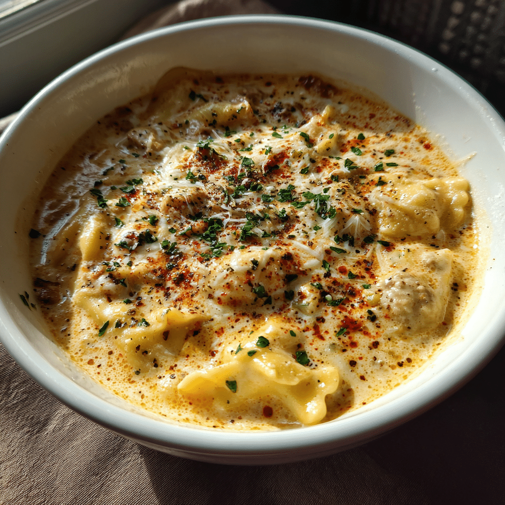 Creamy Alfredo Lasagna Soup