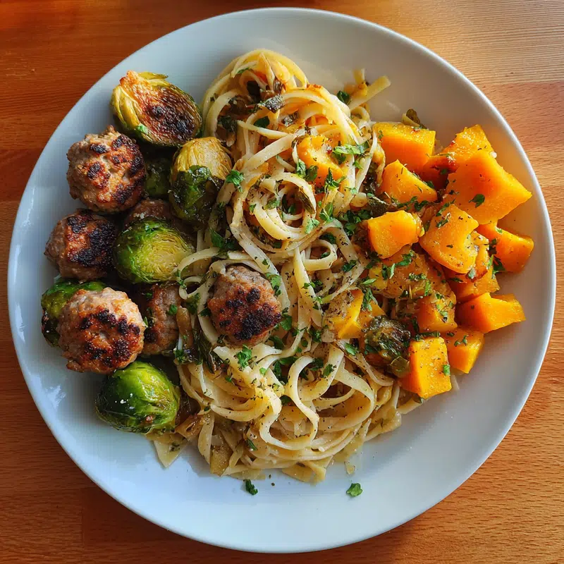 Autumn Dinner Magic: Sausage Pasta with Brussels and Squash