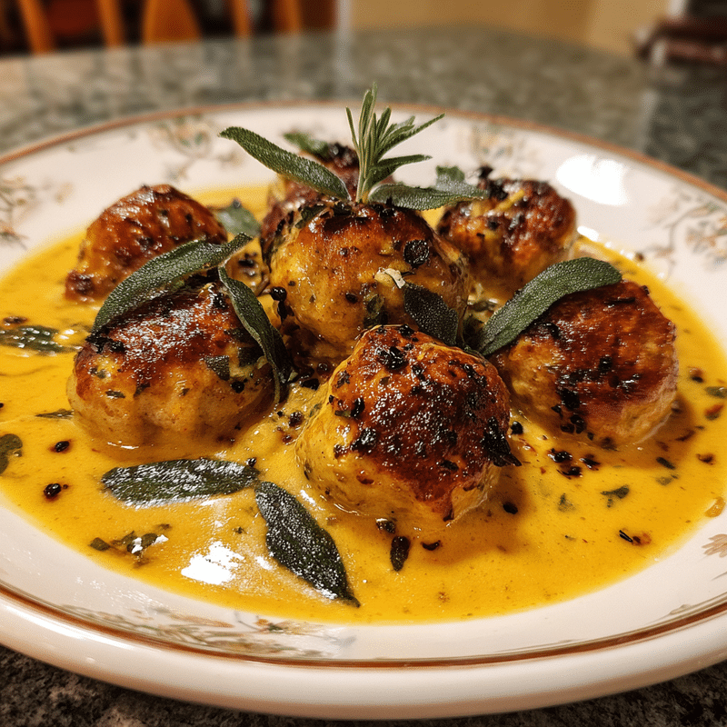 Turkey Meatballs in Pumpkin Sage Sauce: Fall's Most Cozy Dinner