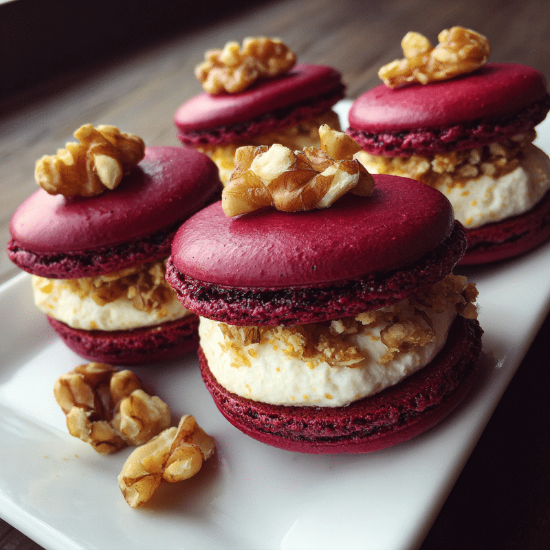 Savory Beet Macarons: Gourmet Goat Cheese Crunch Delight