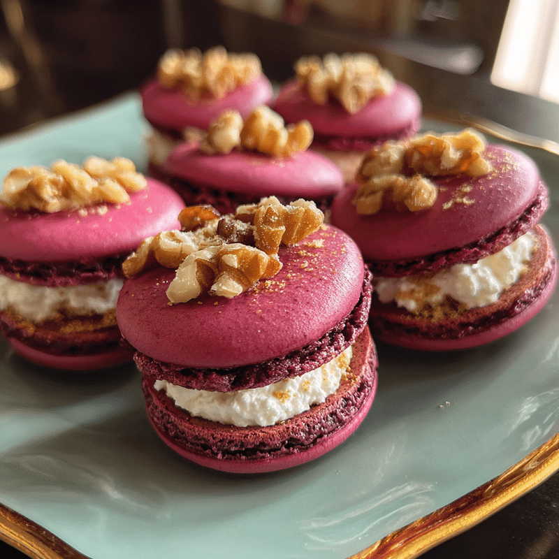 Savory Beet Macarons: Gourmet Goat Cheese Crunch Delight