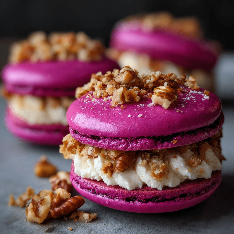 Savory Beet Macarons: Gourmet Goat Cheese Crunch Delight